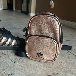Adidas Metallic Rose Backpack and Adidas Super Star